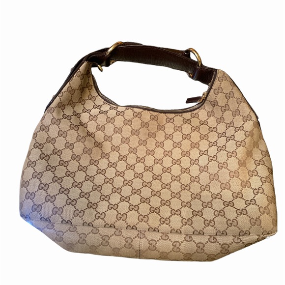 Gucci Hobo monogram,100% authentic,canvass,made in Italy,gold tone - Picture 3 of 13